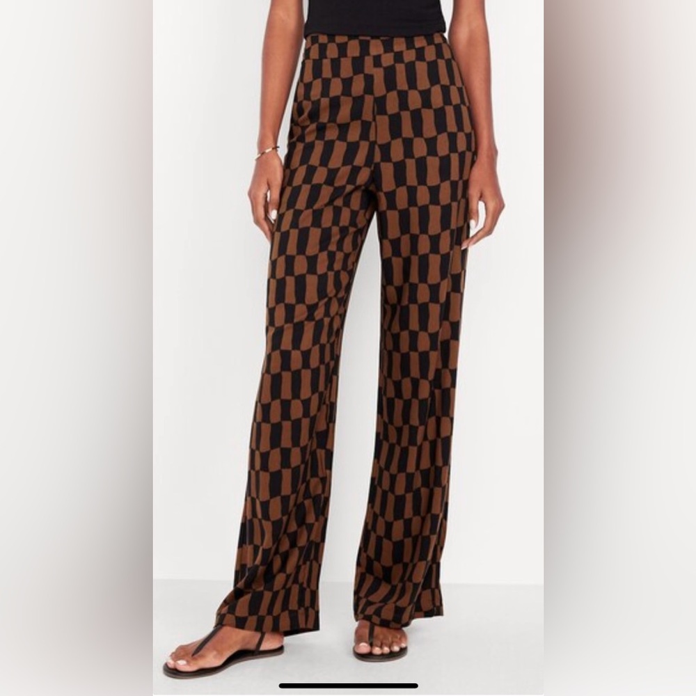 Old Navy High Waisted Playa Wide Leg Checkered Pants
